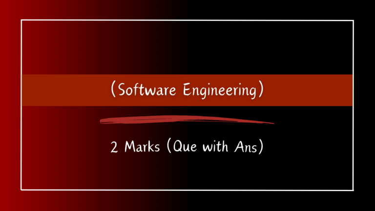 Software Engineering 2 Marks Questions With Answers
