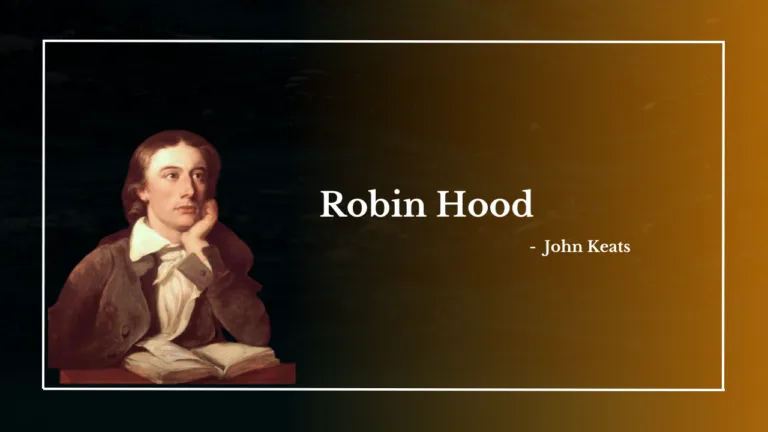 Robin Hood - John Keats