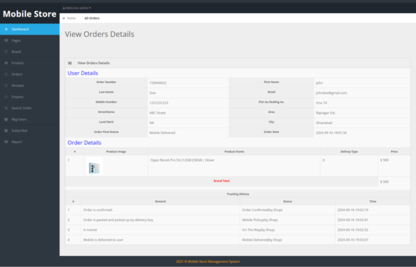 Mobile Store Management System