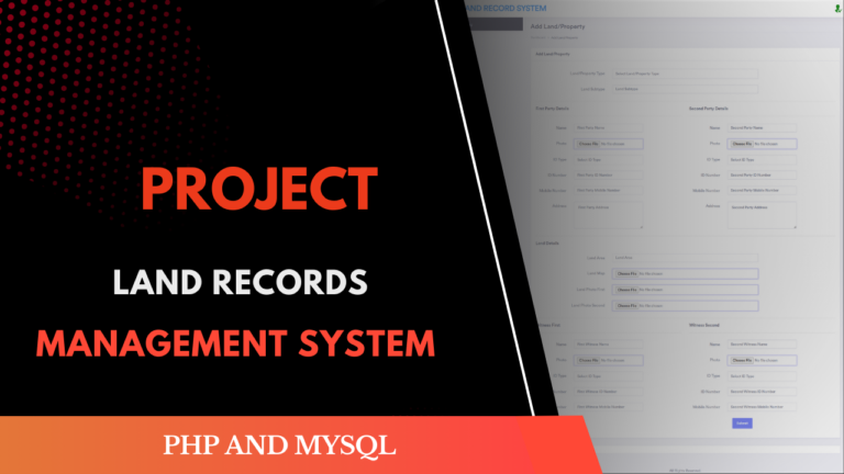 Land Record System using PHP & MySQL