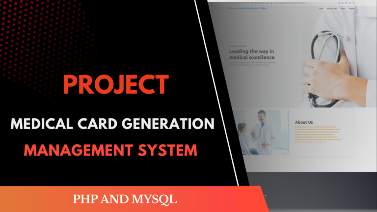 Medical Card Generation System using PHP & MySQL