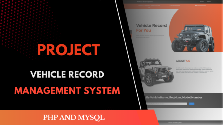 Vehicle Record System using PHP & MySQL